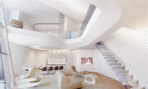 zaha hadid designs interiors for dubai's opus office tower