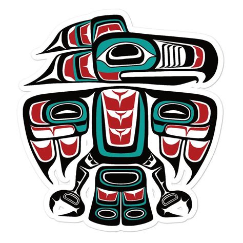 Northwest Pacific Haida Tlingit Native Raven Totem Art Sticker - Etsy | Raven totem, Pacific ...