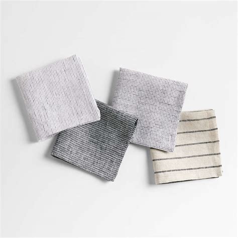 Suits Navy Linen Cocktail Napkins, Set of 4 + Reviews | Crate & Barrel