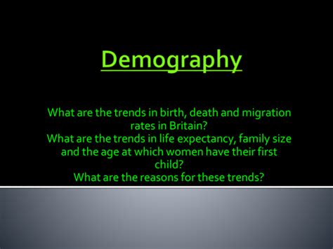 Demography | Teaching Resources