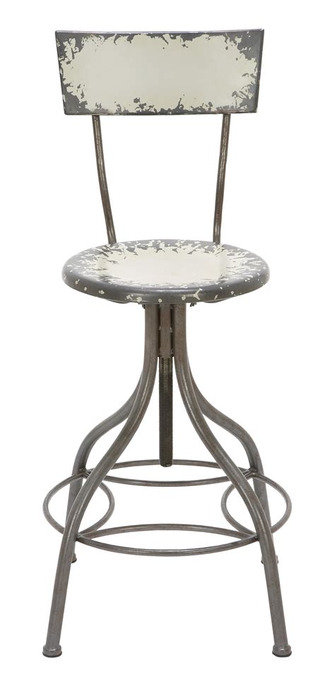 DecMode Metal Bar Stool with Backrest, Beige - Walmart.com