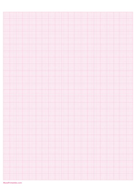 Printable 10 Squares Per Centimeter Pink Graph Paper for A4 Paper. Free ...