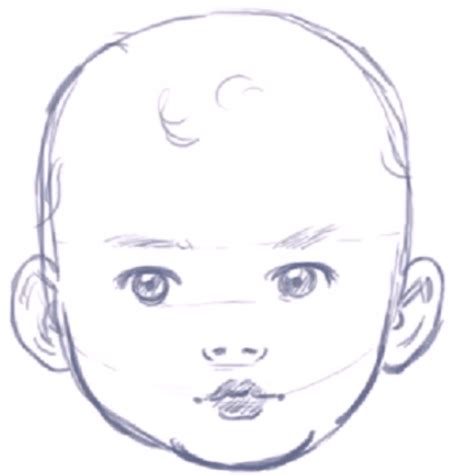 How to Draw a Baby's Face / Head with Step by Step Drawing Instructions ...