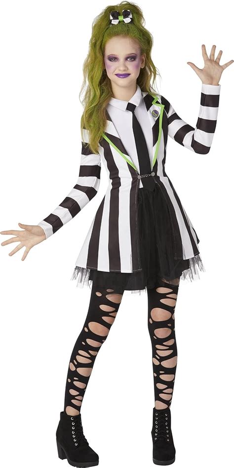 Spirit Halloween Beetlejuice Kids Beetlejuice Dress Costume | Officially Licensed | TV and Movie ...