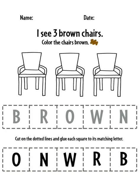 Brown Color Activities and Worksheets for Preschool! ⋆ The Hollydog Blog