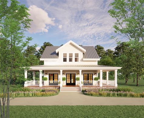 The Cottage Farmhouse Plan 3 Bed 3.5 Bath 51'x48' Custom House Plans and Blueprints Upper Gable ...