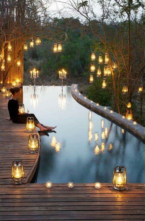 15 Amazing Outdoor Pool With Lighting Ideas | HomeMydesign