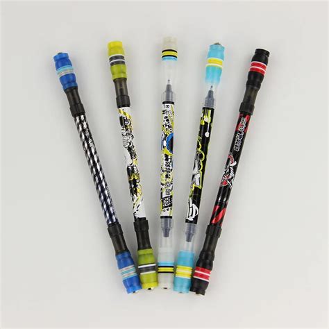 1PC New Creative Slip Coated Non Slip Beginner Spinning Pen Champion Spinning Rolling Ballpen ...