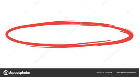 Red hand drawn circle marker for highlighting text Stock Vector Image by ©igordudas #253085062