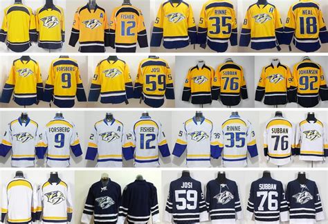 2017 Nashville Predators Hockey Jerseys 9 Filip Forsberg 12 Mike Fisher ...