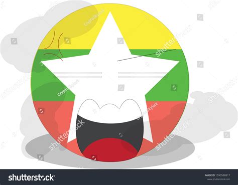 Myanmar Flag Emoji Screaming Fear Pain Stock Vector (Royalty Free ...