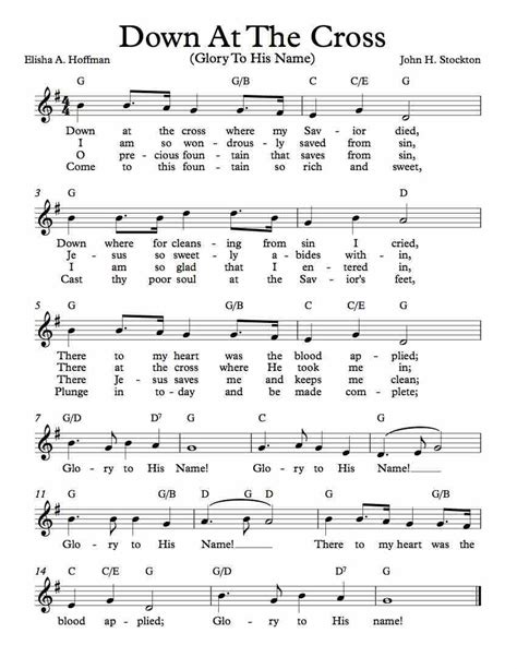 Free Sheet Music for Down At The Cross (Glory To His Name). Enjoy ...