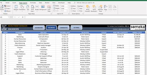 Recruitment Tracker Excel Template | Hiring Plan for HR Managers