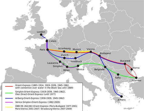 Historic routes of the Orient Express [564x436] : r/MapPorn