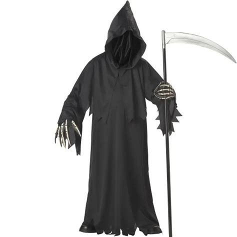 High quality Grim Reaper Costume With Hat Masks Skeleton Hands Costumes ...