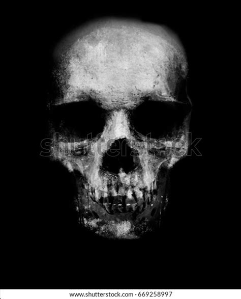 Scary Skull Isolated On Black Background Stock Illustration 669258997 ...