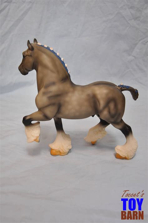 Classic Breyer Model Horse #627: Dapple Gray Shire Draft Horse with Blue and White Ribbons 2002-2008