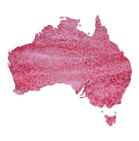 Map of Australia with a Red Paint Texture with Light Pink Spots. Stock ...