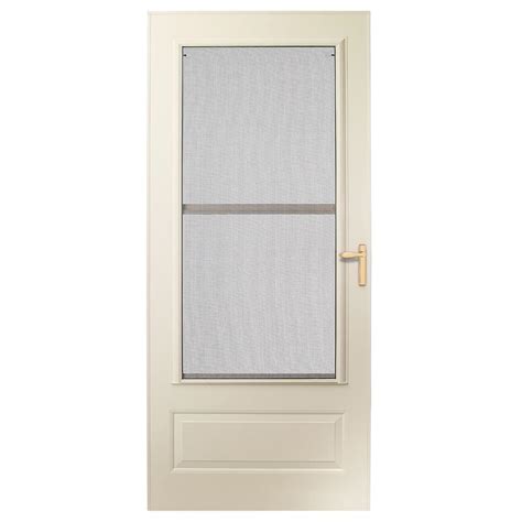 EMCO 32 in. x 80 in. 200 Series Almond Universal Triple-Track Aluminum Storm Door-E2TT-32AL ...