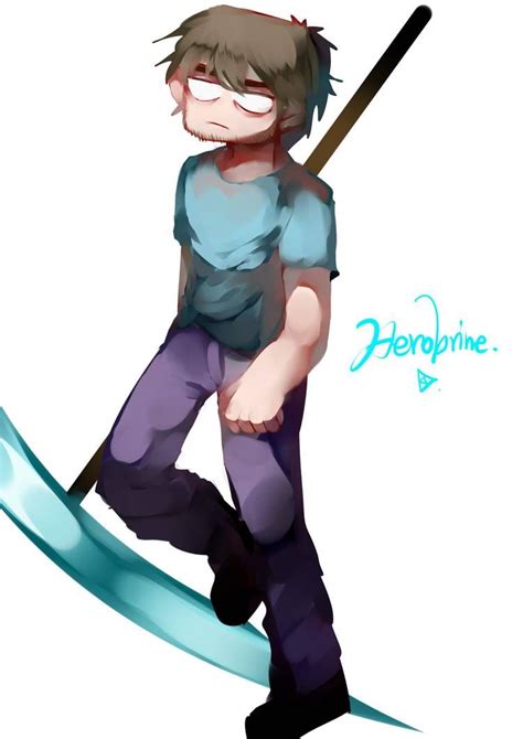 Herobrine by ITofuko | Minecraft anime, Minecraft drawings, Minecraft art