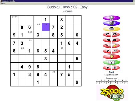 Screenshot of 25,000 Sudoku Puzzles (Windows, 2005) - MobyGames