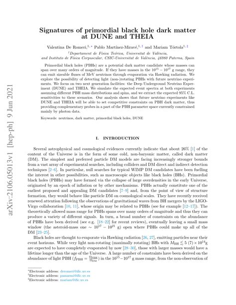 (PDF) Signatures of primordial black hole dark matter at DUNE and THEIA