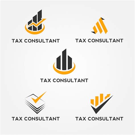 Tax consultant logo set | Premium Vector