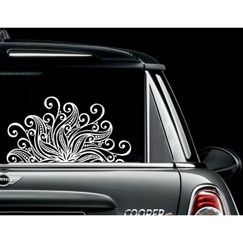 Decal ~ Mandala #7 Wall Decal ~ Window Decal ~ Auto Decal (White, 11" x ...