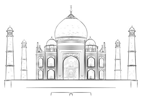 The Taj Mahal Coloring Page Taj Mahal Para Colorear Png Image With | My ...