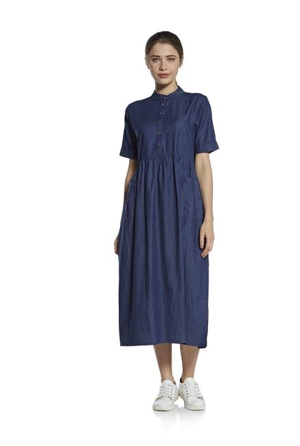 Buy Zudio Indigo Meera Pure Cotton Dress for Women Online @ Tata CLiQ