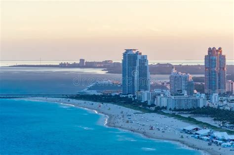 Aerial View of Miami Coastline, Florida Stock Image - Image of ...