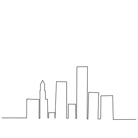 Premium Vector | Continuous line drawing city outline