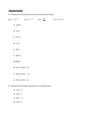 function notation worksheet.doc - Function Notation 1. Evaluate the following expressions given ...