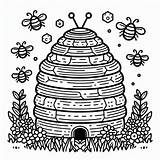 Beehive coloring pages  ColoringLib sketch template