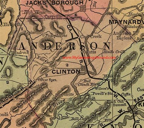 Anderson County, Tennessee 1888 Map | Tennessee map, Anderson county ...