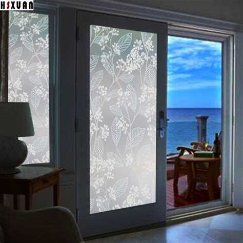 Sliding door glass window film 70x100cm flower Fruit tree living room decoration frosted pvc ...