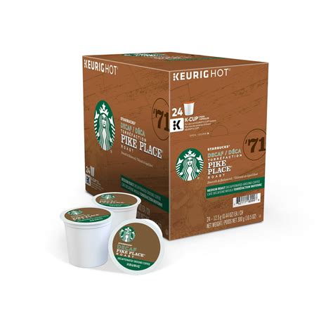 Starbucks Pike Place Decaf Coffee K-Cup Pods Medium Roast 24/Box (9573) 100684 - Walmart.com ...