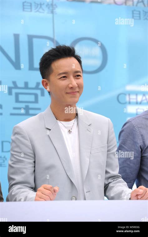 Chinese singer and actor Han Geng attends a promotional event by ...