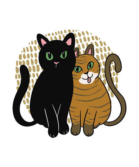 Two cute cartoon cats are friends forever Digital Art by Norman W | Fine Art America