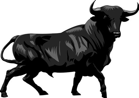 Charging Bull Wall Street Illustration - Vector painted great black png ...