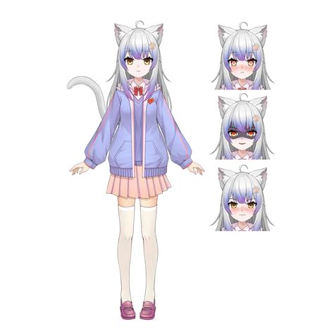 Vtuber Model Super Fine Video Full Body Live2d Sample Custom Made Live2d Character Design ...