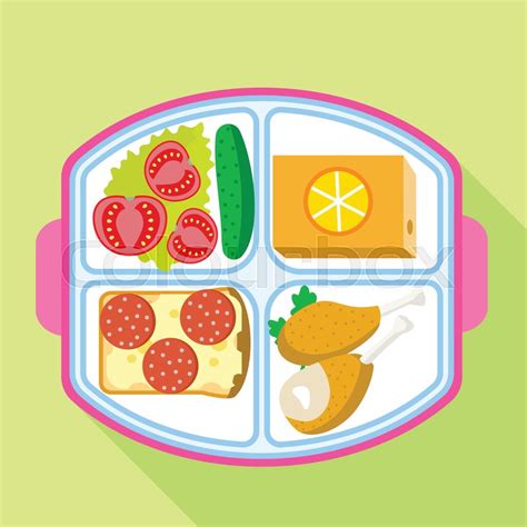 Lunch tray icon. Flat illustration of ... | Stock vector | Colourbox