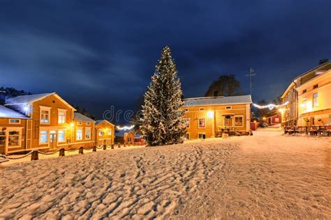 Christmas Tree on the Market Square in Old Porvoo, Finland Stock Image ...