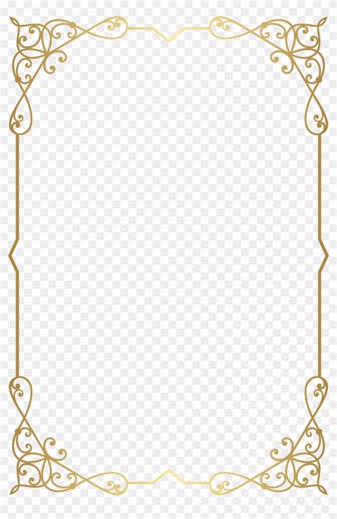 an ornate gold frame on a transparent background