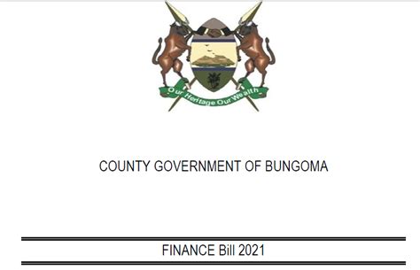 Finace bill 2021 - COUNTY GOVERNMENT OF BUNGOMA