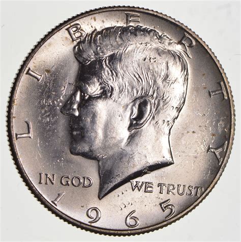 Choice Uncirculated - 1965 40% Silver Kennedy Half Dollar Blast White - Sweet | Property Room