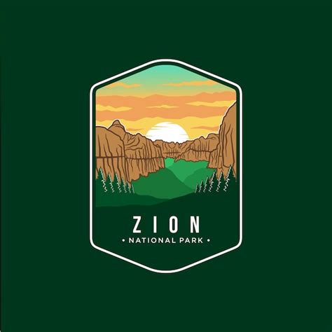 Premium Vector | Zion National Park Emblem patch logo illustration