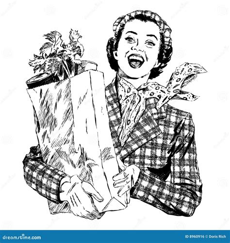 Vintage 1950s Woman Eating Apple Cartoon Vector | CartoonDealer.com #8211275