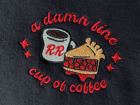 Damn Fine Cup of Coffee Twin Peaks Embroidered Sweatshirt - Etsy