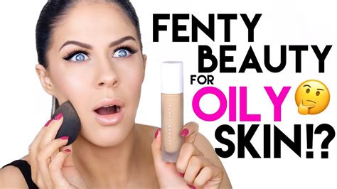 FENTY BEAUTY PRIMER, FOUNDATION & POWDER FOR OILY SKIN!!?? HONEST AF ...